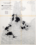 831471 Thematische kaart met een schets van de omvang van de agglomeraties van de Randstad, globaal het gebied tussen ...